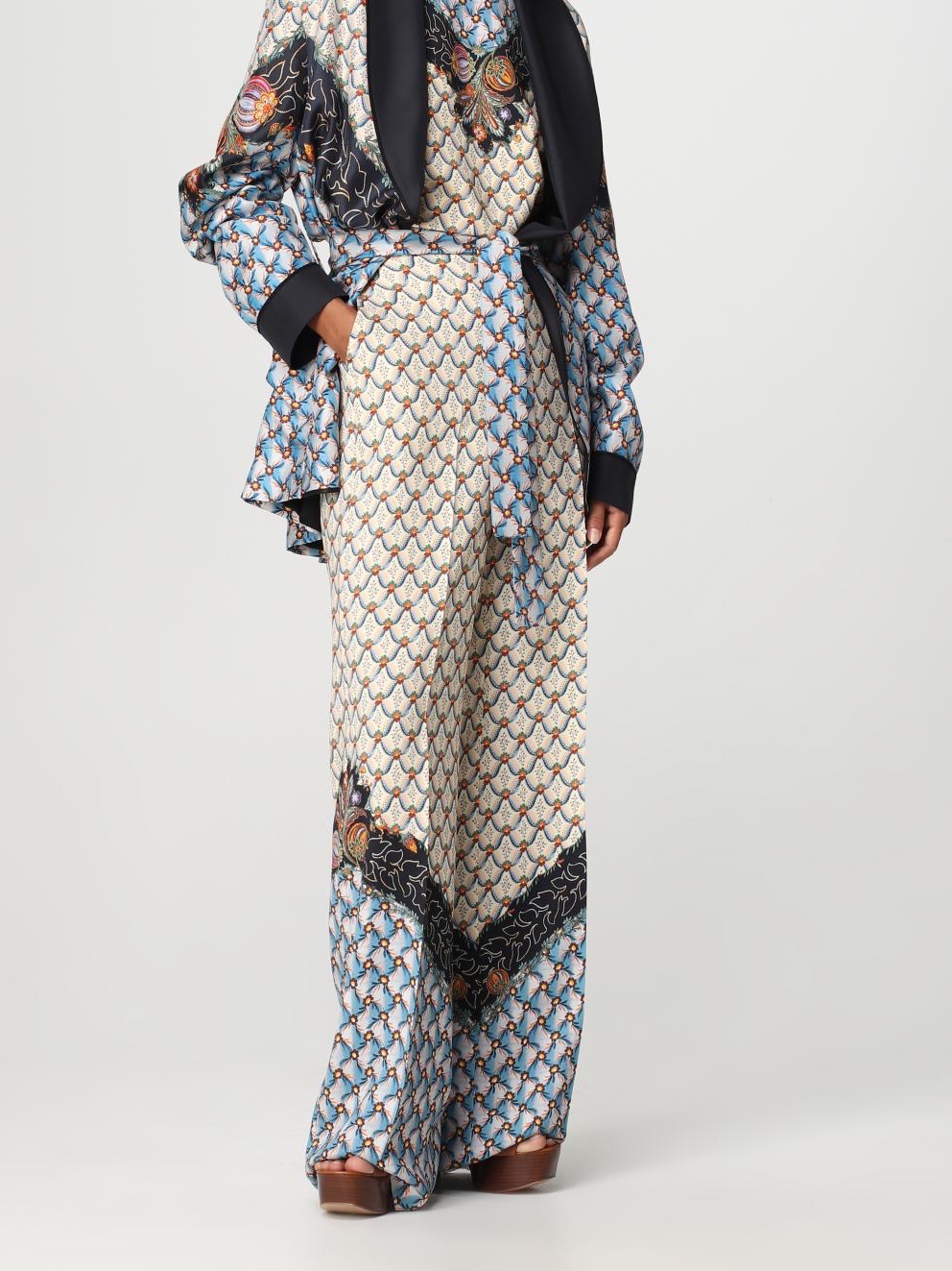 Etro Crepe De Chine High Waisted Pants It 40 $885